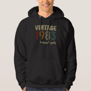 Retro Vintage 1983 Original Parts 41 Years Old Coo Hoodie