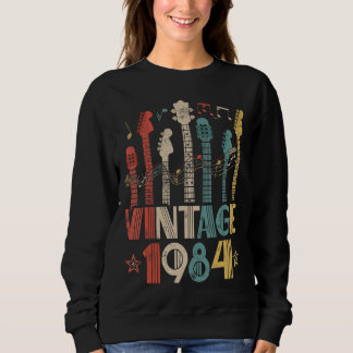 Retro Vintage 1984 Guitar Lover 1984 Birthday Guit Sweatshirt