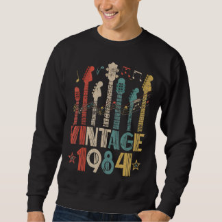 Retro Vintage 1984 Guitar Lover 1984 Birthday Guit Sweatshirt