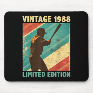 Retro Vintage 1988 Baseball Lover Limited Edition Mouse Mat