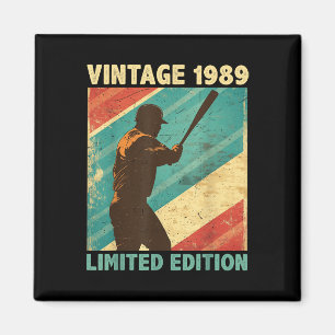 Retro Vintage 1989 Baseball Lover Limited Edition Magnet