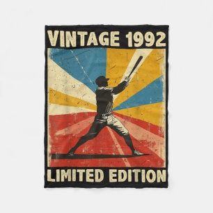 Retro Vintage 1992 Baseball Lover Limited Edition  Fleece Blanket