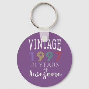 Retro Vintage 1997 21 years of awesome 21st Key Ring