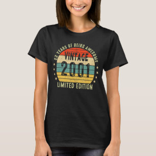 Retro Vintage 2001 22 Year Of Being Awesome T-Shirt