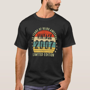 Retro Vintage 2007  16 Year Of Being Awesome T-Shirt