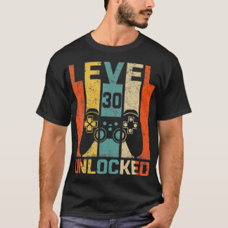Retro Vintage 30th Birthday Gamer Gift Level 30 Un T-Shirt