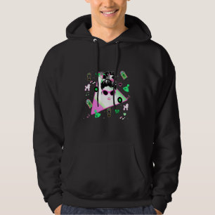 Retro vintage 50s 1950s Messy Bun sock hop style p Hoodie