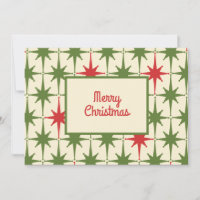 Retro Vintage 50s Merry Christmas Star Pattern