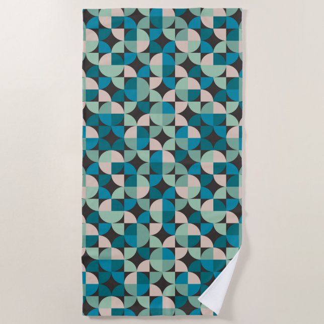 Retro Vintage 60's Pattern Beach Towel (Front)