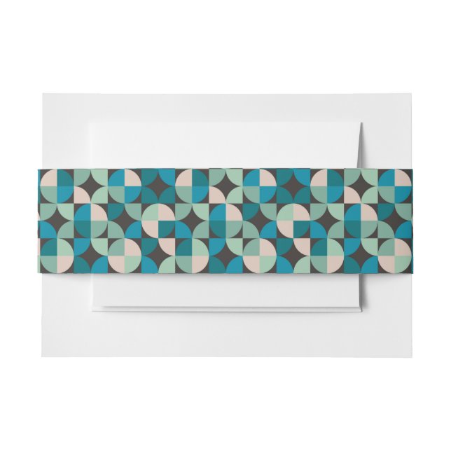 Retro Vintage 60's Pattern Invitation Belly Band (Front Example)