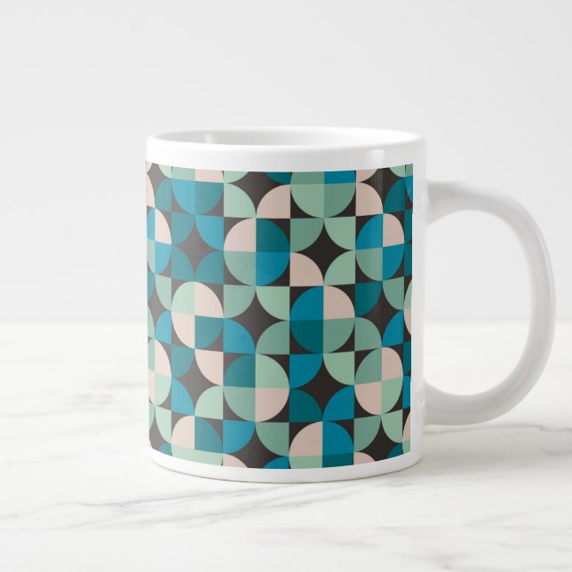 Retro Vintage 60's Pattern Large Coffee Mug (Right)
