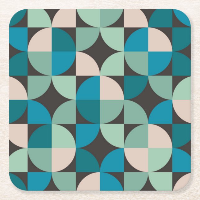 Retro Vintage 60's Pattern Square Paper Coaster (Front)