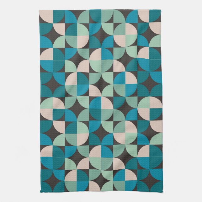 Retro Vintage 60's Pattern Tea Towel (Vertical)