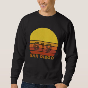 Retro Vintage 619 Area Code San Diego CA Souvenir Sweatshirt