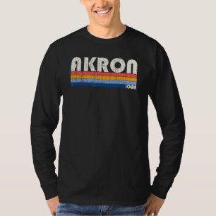 Retro Vintage 70s 80s Style Akron Iowa T-Shirt