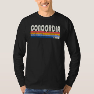 Retro Vintage 70s 80s Style Concordia Kansas T-Shirt