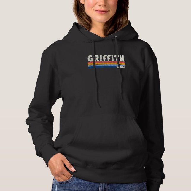 Retro Vintage 70s 80s Style Griffith Indiana Hoodie (Front)