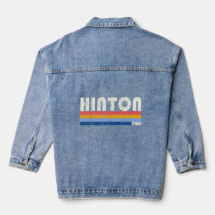 Retro Vintage 70s 80s Style Hinton Iowa Denim Jacket