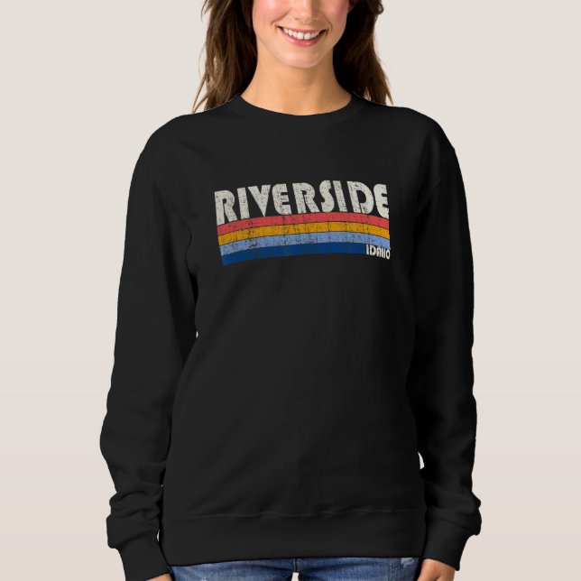 Retro Vintage 70s 80s Style Riverside Id Sweatshirt (Front)