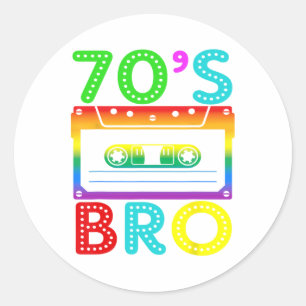 Retro Vintage 70's Bro For Halloween Family Matchi Classic Round Sticker
