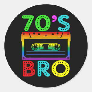 Retro Vintage 70's Bro For Halloween Family Matchi Classic Round Sticker