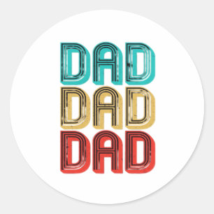 Retro Vintage 70s Dad Essential Classic Round Sticker