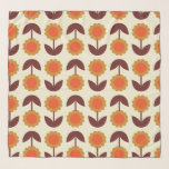 Retro Vintage 70s Floral Pattern Orange and Brown Scarf<br><div class="desc">Retro Vintage 70s Floral Pattern Orange and Brown</div>