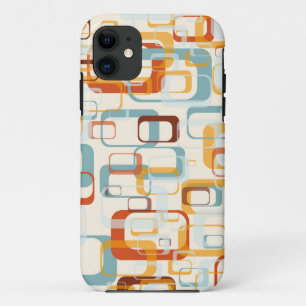 Retro Vintage 70s Pattern In Shades Of Orange Blue iPhone 11 Case