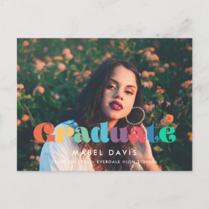 Retro vintage 70s Photo graduation 2025 Postcard