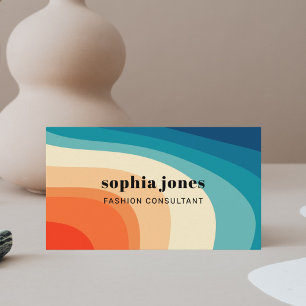 Retro Vintage 70s Rainbow Business Card