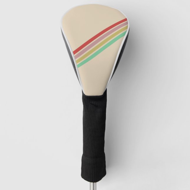 Retro Vintage 70's Stripe Golf Head Cover (Front)