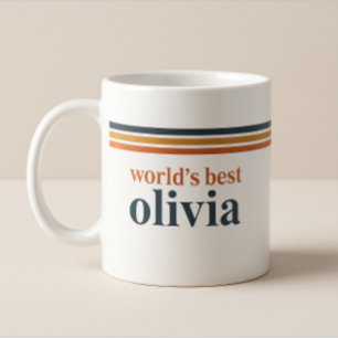 Retro Vintage 70's Vibe   Blue Orange Red Line  Coffee Mug