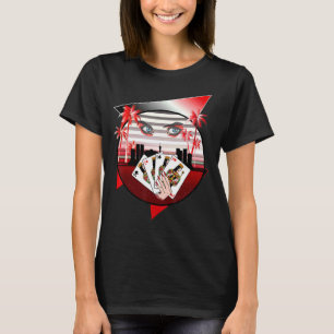 Retro Vintage 80's 90's Poker Cards Queens T-Shirt