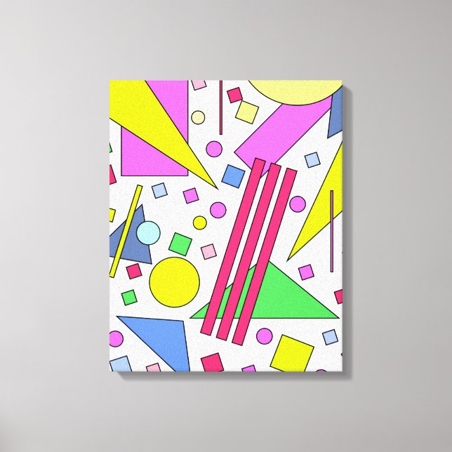 Retro Vintage 80s and 90s Style Canvas Print (Front)