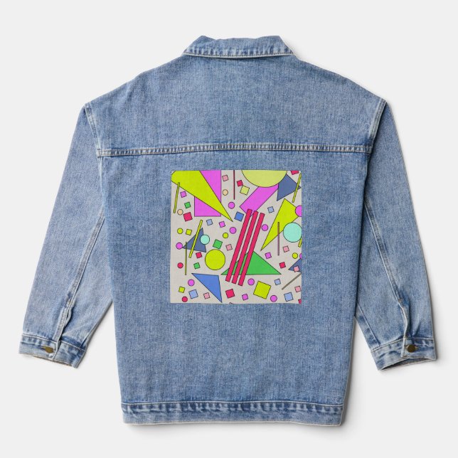 Retro Vintage 80s and 90s Style Denim Jacket (Back)