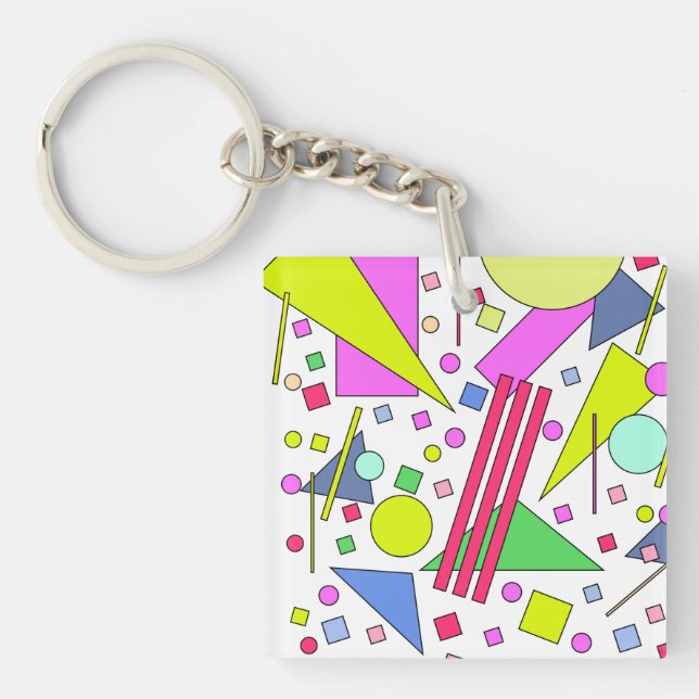Retro Vintage 80s and 90s Style Key Ring (Front)