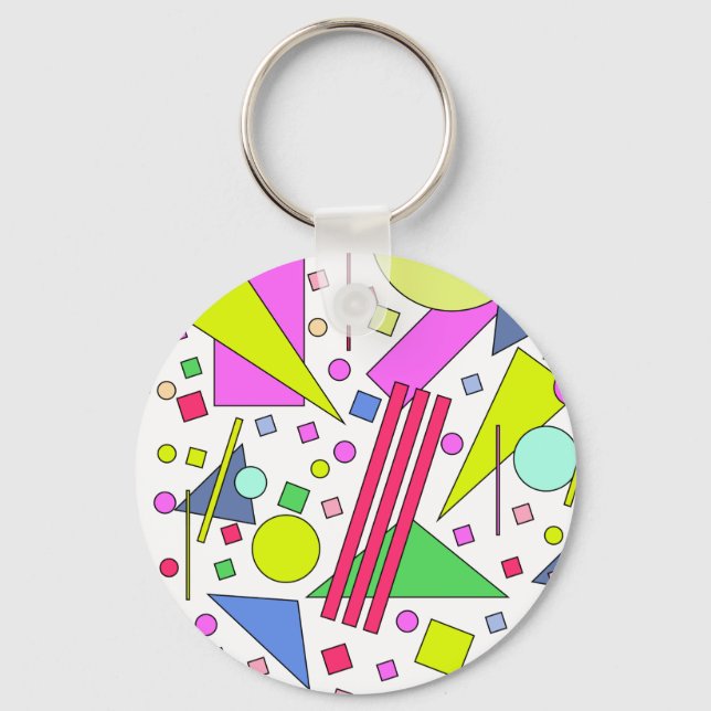 Retro Vintage 80s and 90s Style Key Ring (Front)
