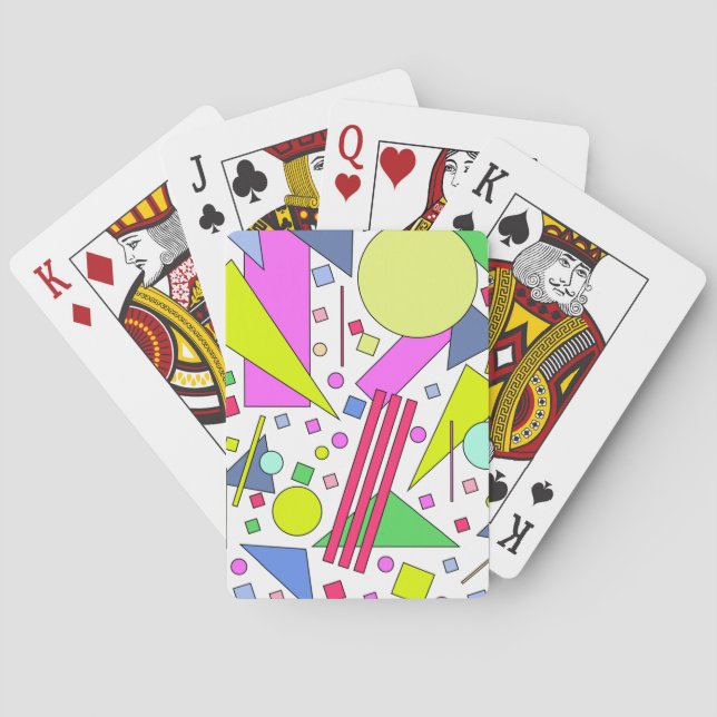 Retro Vintage 80s and 90s Style Playing Cards (Back)