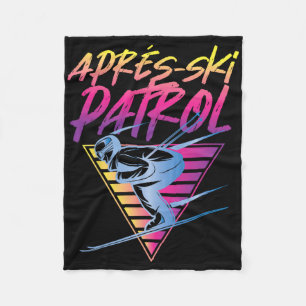 Retro Vintage 80s Apres Ski Patrol Fleece Blanket