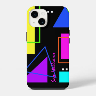 RETRO VINTAGE 80s COLORFUL NEON TRENDY GEOMETRIC iPhone 14 Case