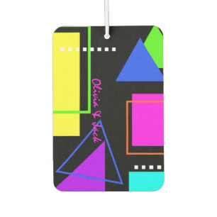 RETRO VINTAGE 80s COOL NEON GEOMETRIC 1980s PRINT Car Air Freshener