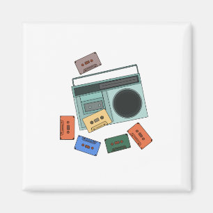 Retro Vintage 80's Music Magnet