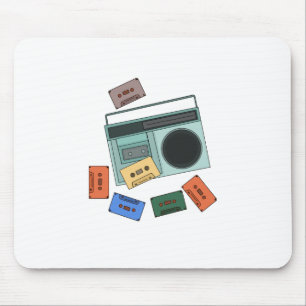 Retro Vintage 80's Music Mouse Mat
