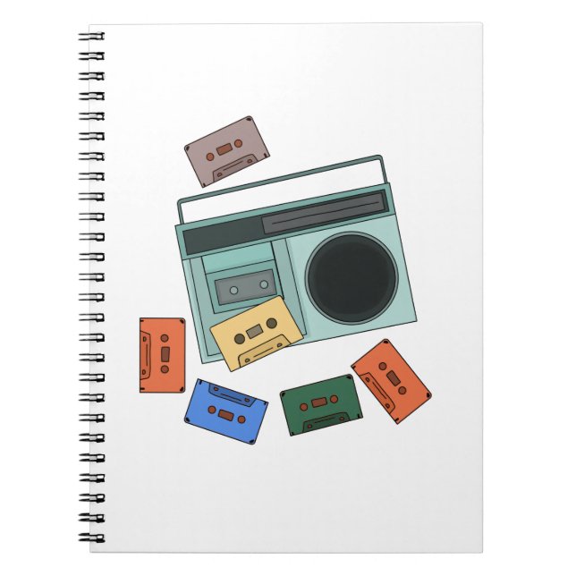 Retro Vintage 80's Music Notebook (Front)