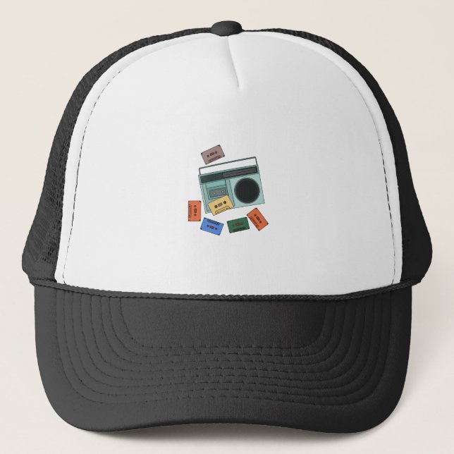 Retro Vintage 80's Music Trucker Hat (Front)