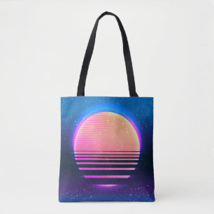 Retro vintage 80s or 90s geometric style abstract tote bag