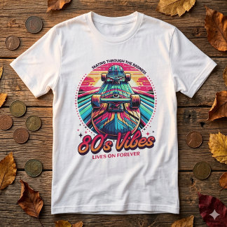 Retro Vintage 80s Skateboard Sunrise T-Shirt