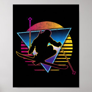 Retro Vintage 80s Ski Poster