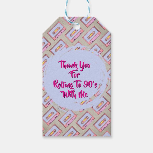 Retro Vintage 90's Cassettes Gift Tag (Front)
