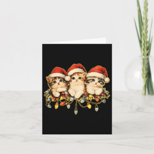 Retro Vintage 90s Cat Xmas Light Christmas 1  Card